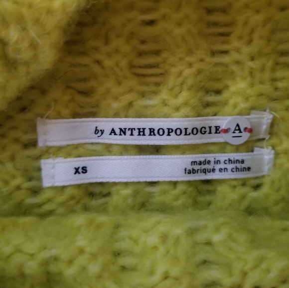 ANTHROPOLOGIE Bia Mock Neck Tunic Sweater Yellow Extra Small - Picture 6 of 8